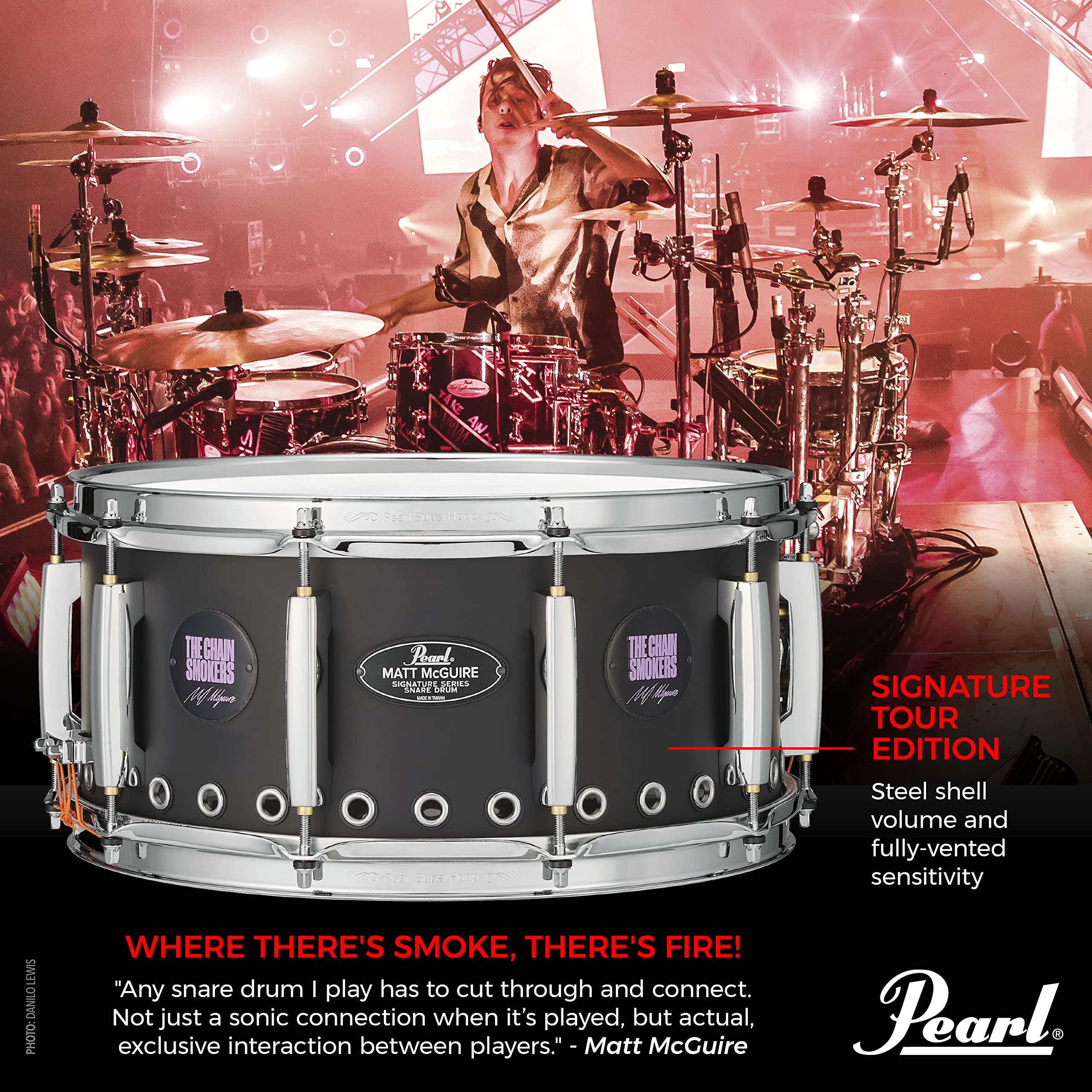 Pearl Matt McGuire 14X6.5 Tour Edition Signature Snare Drum
